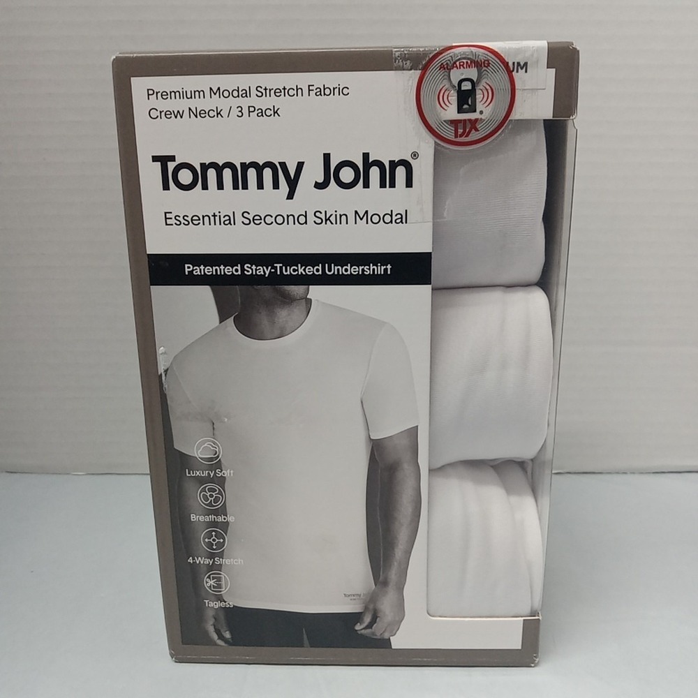 Tommy John Second Skin Crew Neck Undershirts Men's Size M Medium White 3 Pack